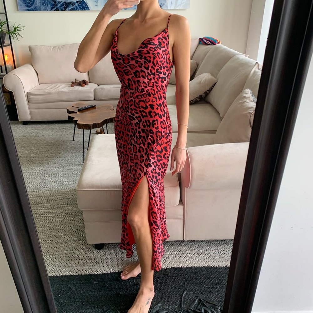 Talulah Australia xs new midi dress leopard print